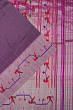 Paithani Silk Vertical Lines Purple Saree With Akruthi Border