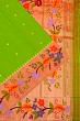 Paithani Silk Butta Parrot Green Saree