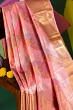 Kanchipuram Silk Leheriya Jaal Rangkat Pink Saree