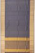 Classic Kanchipuram Silk Threaded Diagonal Lines Dark Blue Saree