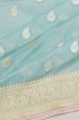 Banarasi Cotton Butta Pastel Blue Saree