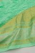 Kanchipuram Silk Bandhani Sea Green Saree