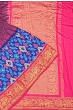 Kanchipuram Silk Badhani purple Saree With Ikat