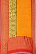 Kanchipuram Silk Badhani Yellow Saree With Ikat