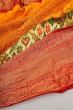 Kanchipuram Silk Badhani Yellow Saree With Ikat