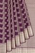 Kanchipuram Silk Checks Purple Saree