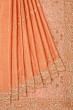 Organza Tissue Zardosi Work Butta Peach Saree