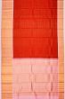 Kanchipuram Silk Checks And Butta Red Saree