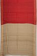 Tussar Plain Red Saree With Warli Embroidery Pallu