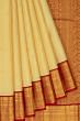 Classic Kanchipuram Silk Butta Cream Saree