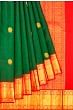 Kanchipuram Silk Butta Bottle Green Saree