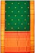 Kanchipuram Silk Butta Bottle Green Saree