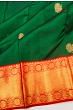 Kanchipuram Silk Butta Bottle Green Saree