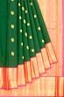 Kanchipuram Silk Butta Bottle Green Saree