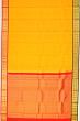 Kanchipuram Silk Butta Yellow Saree With Ganga Jamuna Border