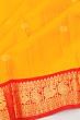 Kanchipuram Silk Butta Yellow Saree With Ganga Jamuna Border