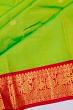 Kanchipuram Silk Butta Parrot Green Saree With Ganga Jamuna Border