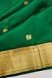 Kanchipuram Silk Butta Bottle Green Saree