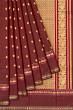 Classic Kanchipuram Silk Butta Brown Saree With Rettai Pettu Border