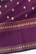 Classic Kanchipuram Silk Butta Purple Saree With Rettai Pettu Border