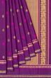 Classic Kanchipuram Silk Resham Butta Violet Saree With Rettai Pettu Border