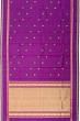 Classic Kanchipuram Silk Resham Butta Violet Saree With Rettai Pettu Border