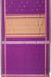 Classic Kanchipuram Silk Resham Butta Violet Saree With Rettai Pettu Border