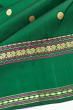 Classic Kanchipuram Silk Butta Green Saree With Rettai Pettu Border