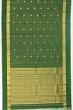 Kanchipuram Silk Oosi Lines And Butta Dark Green Saree