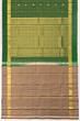 Kanchipuram Silk Oosi Lines And Butta Dark Green Saree