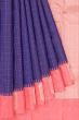 Kanchipuram Silk Checks Violet Saree