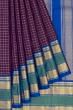 Classic Kanchipuram Silk Checks Purple Saree