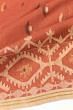 Dhakai Muslin Jamdani Cotton Butta Rust Red Saree