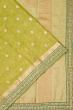 Organza Crushed Tissue Butta Parrot Green Saree