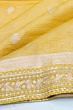 Organza Crushed Tissue Butta Yellow Saree