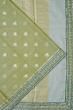 Organza Crushed Tissue Butta Green Saree