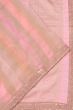 Organza Tissue Vertical Lines Multicolour Pink Saree