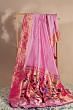 Paithani Silk Vertical Lines Pink Saree