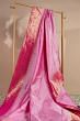 Paithani Silk Vertical Lines Pink Saree