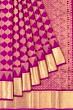 Kanchipuram Silk Geometrical Brocade Rani Pink Saree