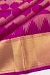 Kanchipuram Silk Geometrical Brocade Rani Pink Saree