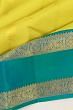 Classic Kanchipuram Silk Oosi Line And Butta Green Saree