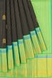 Kanchipuram Silk Vertical Lines Black Saree