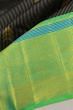 Kanchipuram Silk Vertical Lines Black Saree