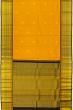 Kanchipuram Silk Vertical Lines And Butta Mustard Yellow Saree