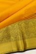 Kanchipuram Silk Vertical Lines And Butta Mustard Yellow Saree