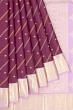 Classic Kanchipuram Silk Diagonal Lines And Butta Purple Saree