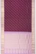 Classic Kanchipuram Silk Diagonal Lines And Butta Purple Saree