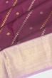 Classic Kanchipuram Silk Diagonal Lines And Butta Purple Saree