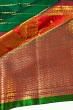 Kanchipuram Silk Horizontal Lines Dark Green Saree